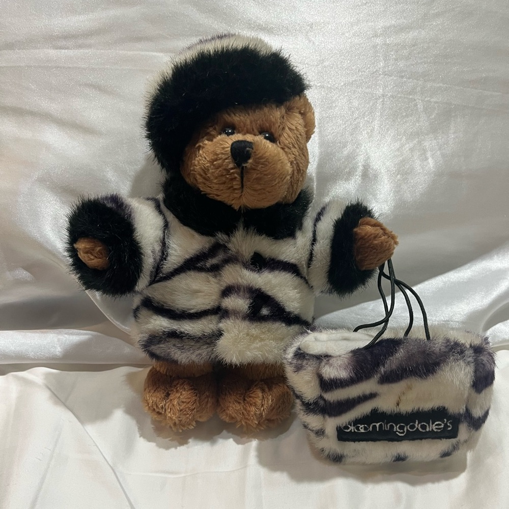 Bloomingdale's Black and White Stuffed Animal Bear